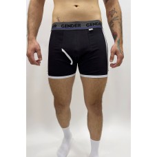 Cueca com Abertura Lateral - Preta Boxer